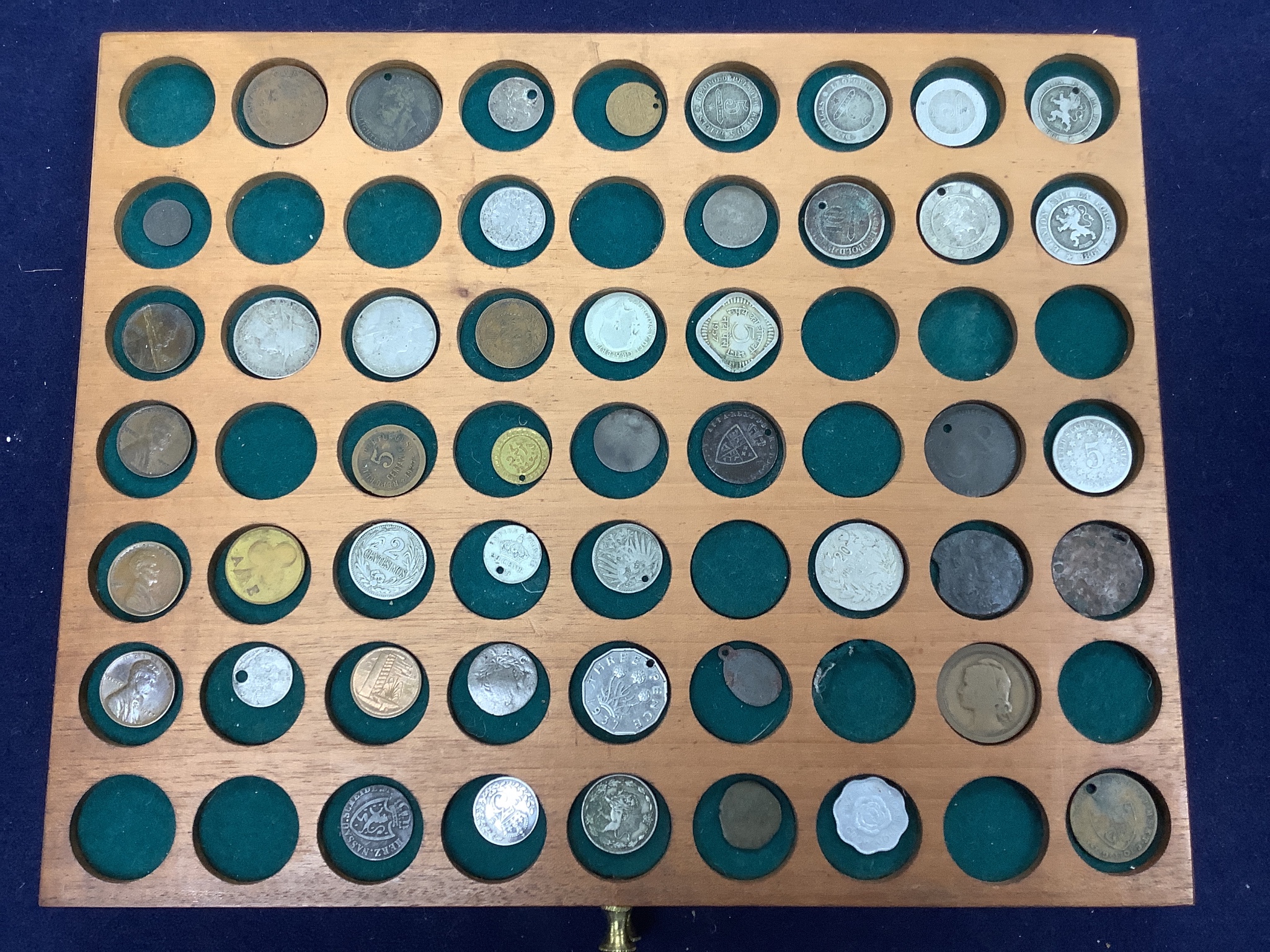 A coin collection in a coin collector's case, 30 x 26 x 17cm